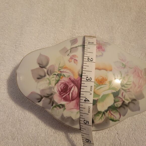 Porcelain Lidded Floral Jewelry Trinket Box ArnartCreation Japan Antique Vintage - Picture 5 of 8